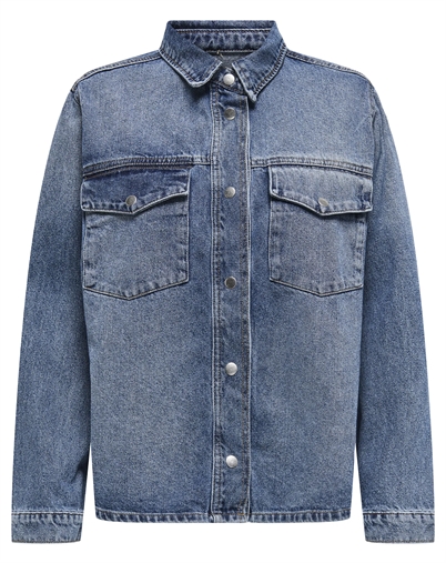 Only - Onlella Pocket Skjorte - Medium Blue Denim